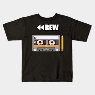 1980's Series Rewind Cassette and Pencil Kids T-Shirt